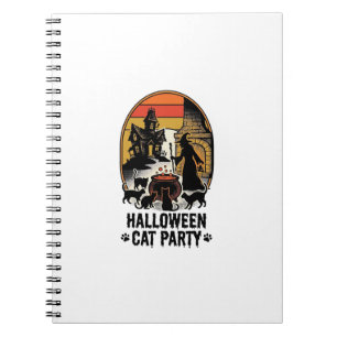 Halloween Cat Party Vintage Witch Cats Design_1 Notebook