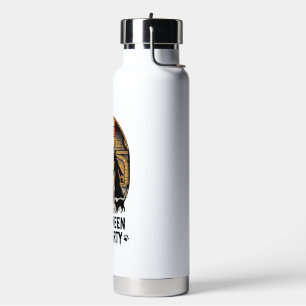 Halloween Cat Party Vintage Witch Cats Design_1 Water Bottle