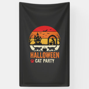 Halloween Cat Party Witch Cauldron Silhouette Desi Banner