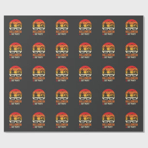 Halloween Cat Party Witch Cauldron Silhouette Desi Wrapping Paper