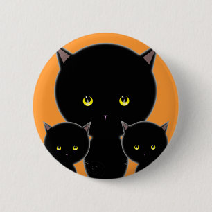 Halloween Cat Pin Button