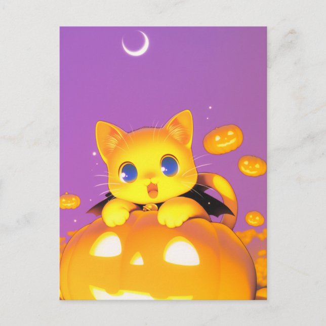 Halloween Cat Postcard (Front)
