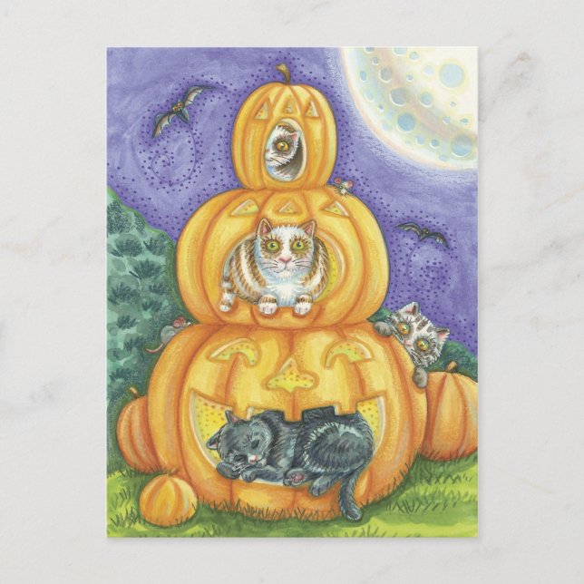 Halloween Cat Postcard (Front)