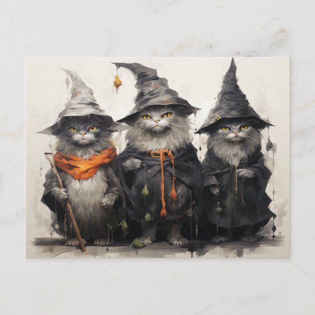 Halloween Cat Postcard (Front)
