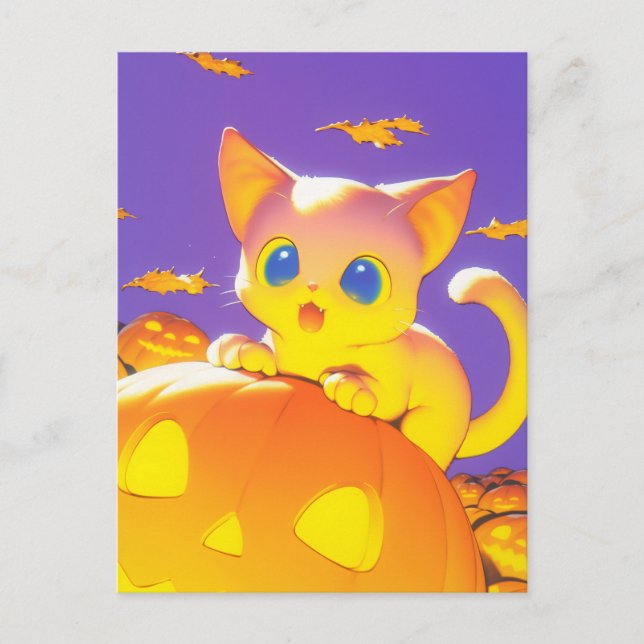 Halloween Cat Postcard (Front)