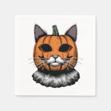Halloween Cat, Pumpkin Face