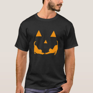 Halloween Cat Pumpkin Face Party Outfit T-Shirt