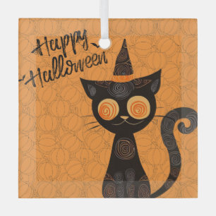 Halloween/cat/pumpkin/fall glass tree decoration
