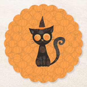 Halloween/cat/pumpkin/fall  paper coaster