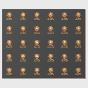 Halloween Cat Pumpkin Moon Vintage Design Wrapping Paper