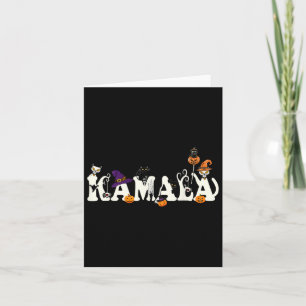 Halloween Cat Pumpkin Witch Hat Lover Kamala Haris Card
