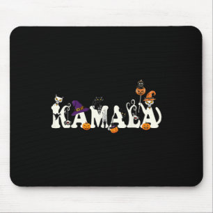 Halloween Cat Pumpkin Witch Hat Lover Kamala Haris Mouse Pad