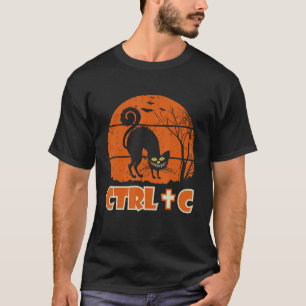 Halloween Cat Quote Ctrl+c Cool Halloween 2022 T-Shirt