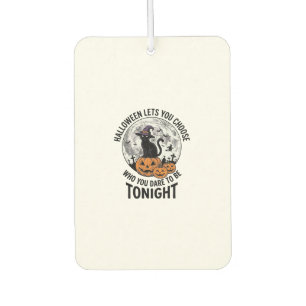 Halloween Cat Quote Spooky Pumpkin Witch Engraving Car Air Freshener