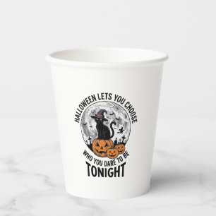 Halloween Cat Quote Spooky Pumpkin Witch Engraving Paper Cups