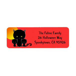 Halloween Cat Return Address Labels