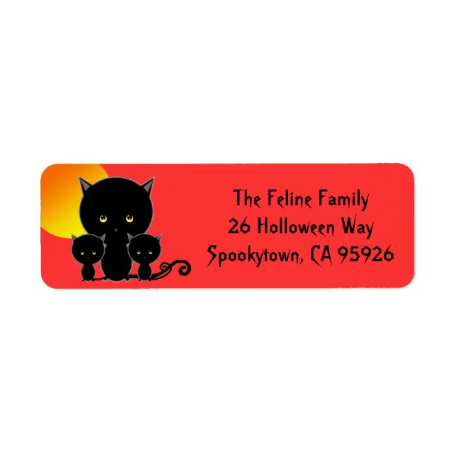 Halloween Cat Return Address Labels (Front)