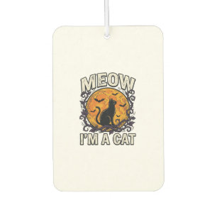 Halloween Cat Shirt Meow I'm A Cat Vintage Car Air Freshener