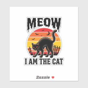 Halloween Cat Shirt Meow Vintage Black Cat Design_