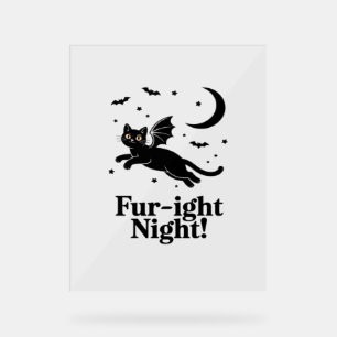 Halloween Cat Spooky and Stylish Feline-Inspired Acrylic Sign