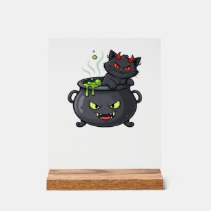 Halloween Cat Spooky and Stylish Feline-Inspired Acrylic Sign