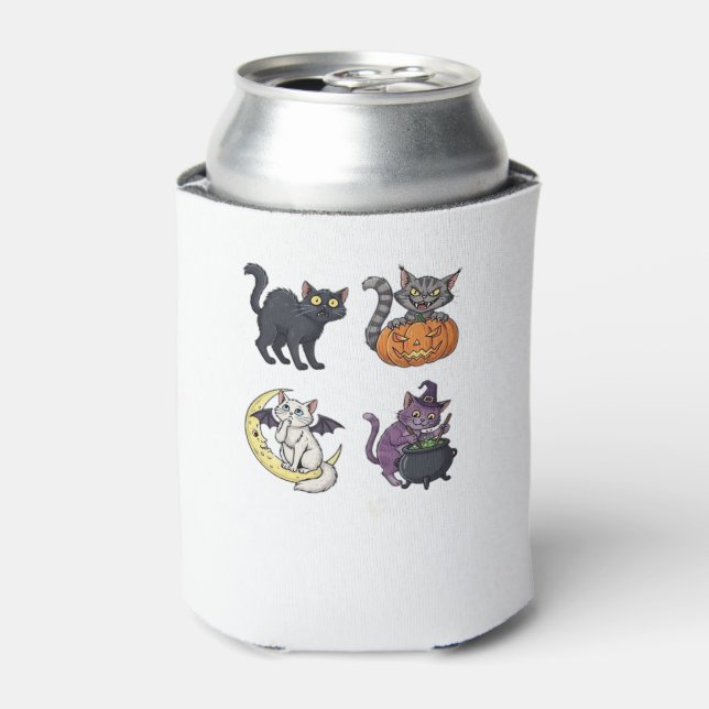 Halloween Cat  Spooky and Stylish Feline-Inspired  Can Cooler (Can Front)