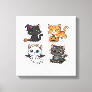 Halloween Cat Spooky and Stylish Feline-Inspired Canvas Print