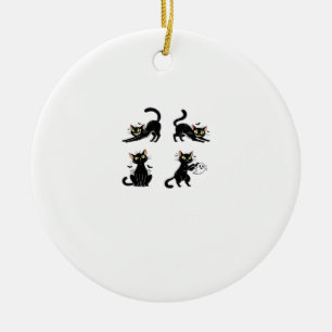 Halloween Cat  Spooky and Stylish Feline-Inspired  Ceramic Tree Decoration