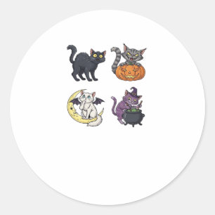 Halloween Cat  Spooky and Stylish Feline-Inspired  Classic Round Sticker