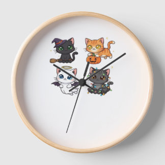 Halloween Cat  Spooky and Stylish Feline-Inspired  Clock