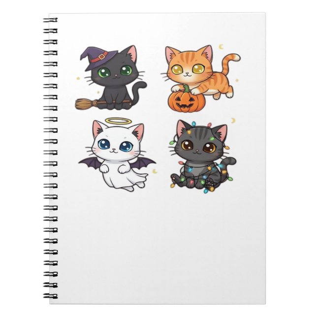 Halloween Cat  Spooky and Stylish Feline-Inspired  Notebook (Front)