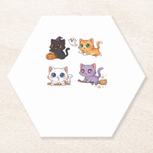 Halloween Cat  Spooky and Stylish Feline-Inspired  Paper Coaster