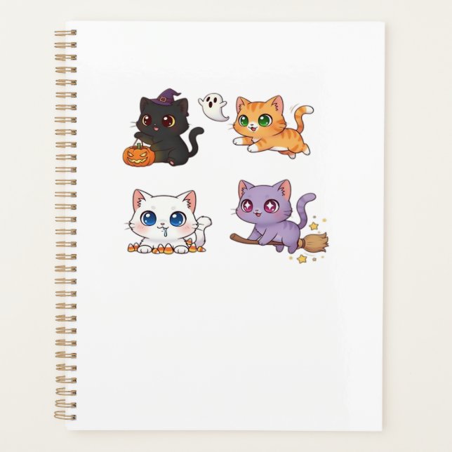Halloween Cat  Spooky and Stylish Feline-Inspired  Planner (Front)