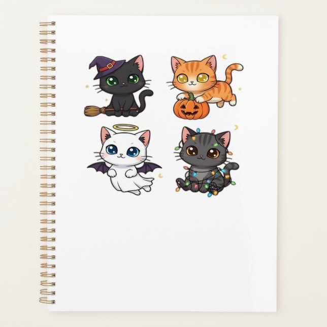 Halloween Cat  Spooky and Stylish Feline-Inspired  Planner (Front)