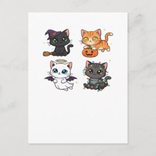 Halloween Cat Spooky and Stylish Feline-Inspired Postcard