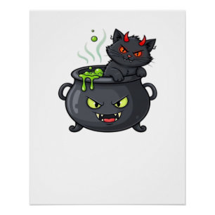 Halloween Cat  Spooky and Stylish Feline-Inspired  Poster