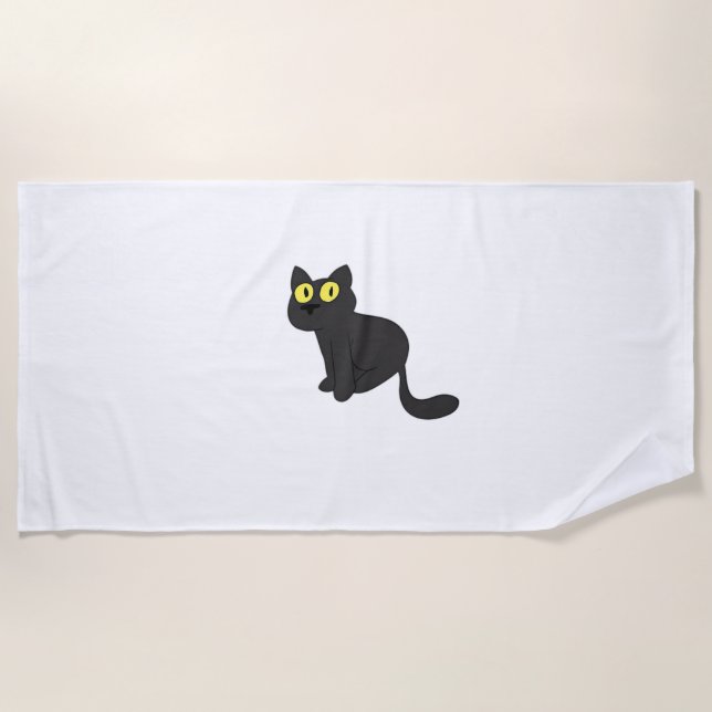 Halloween Cat Spooky and Stylish Feline-Inspired S Beach Towel (Front)