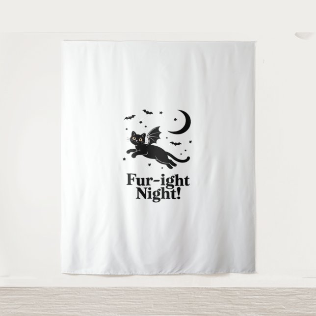 Halloween Cat  Spooky and Stylish Feline-Inspired  Tapestry (Front)