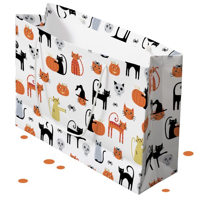 Halloween Cat Spooky Large Gift Bag (Halloween Cats spooky fun large gift bag)