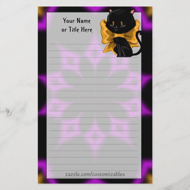 Halloween Cat Stationery (Front)