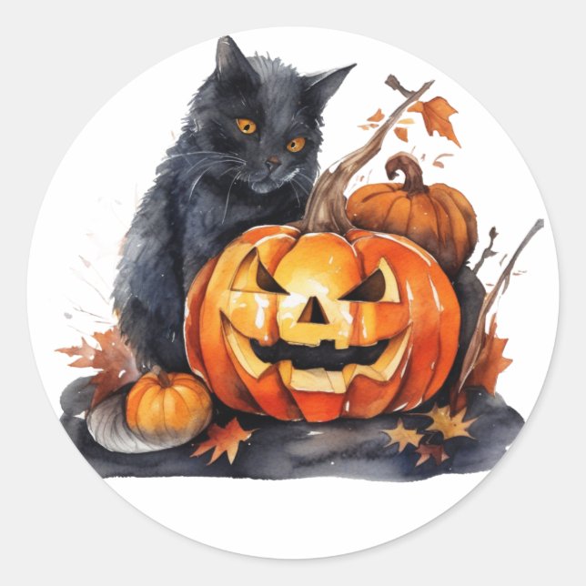  Halloween Cat Stickers (Front)