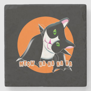 Halloween Cat Stone Coaster