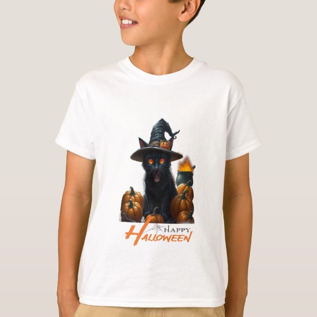 Halloween Cat  T-Shirt (Front)