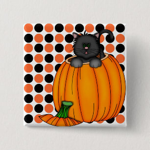 Halloween Cat T-shirts and Gifts 15 Cm Square Badge