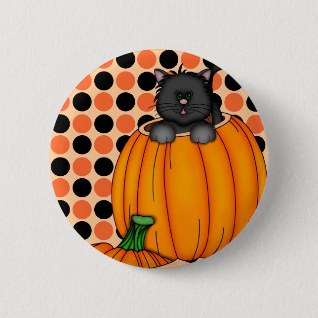 Halloween Cat T-shirts and Gifts 6 Cm Round Badge (Front)