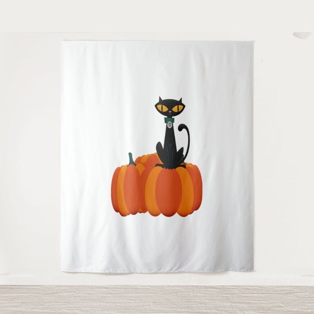 Halloween Cat    Tapestry (Front)