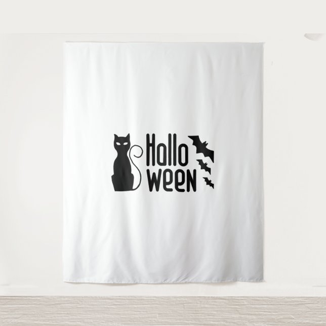 halloween cat                     tapestry (Front)