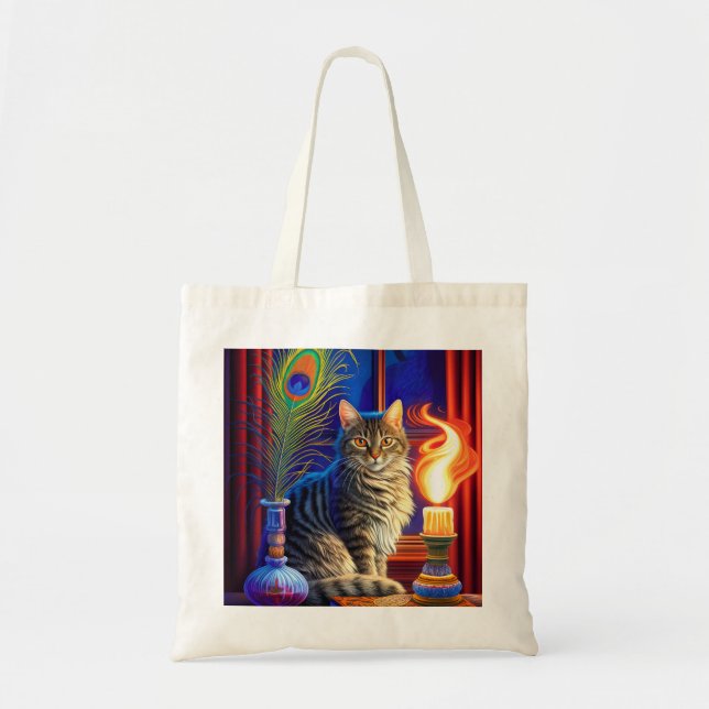 Halloween Cat Tote Bag (Front)