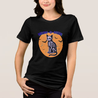 Halloween cat Tri-Blend shirt