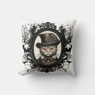 Halloween Cat, Vampire Cat, lady fangs Cushion